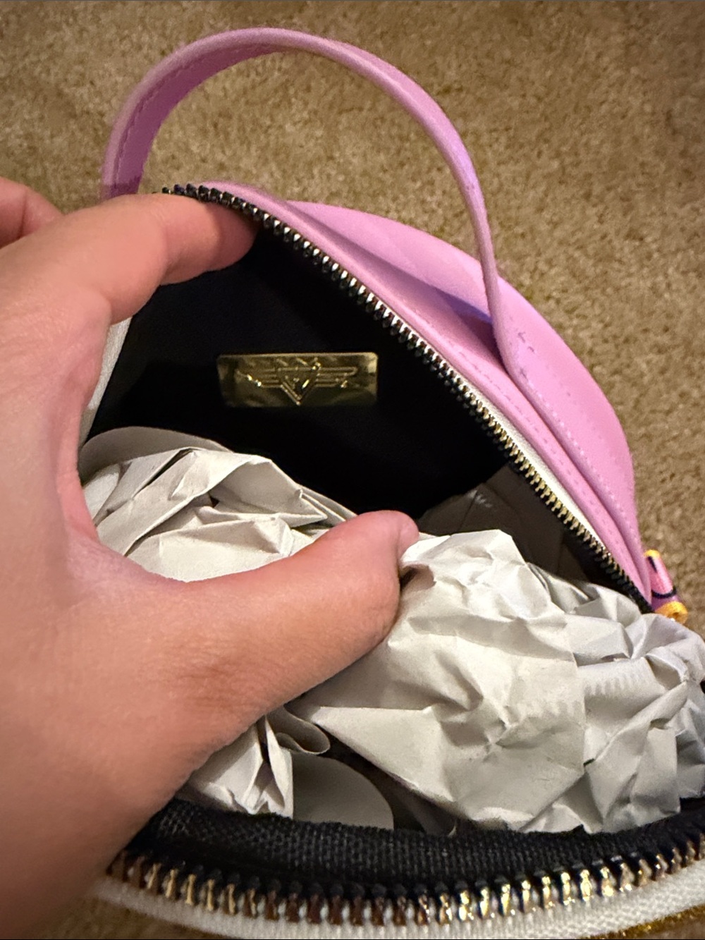 Disney Chip Round Crossbody Bag in Pink with Yellow Trim - Picture 4 of 7